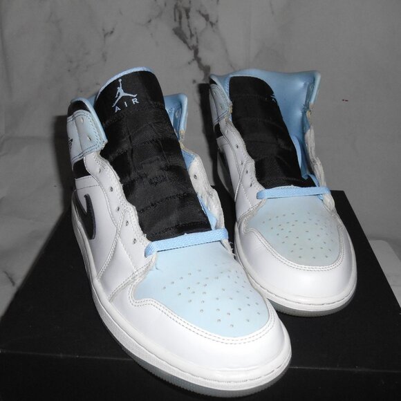 Men's Air Jordan 1s Ice Blue/White - Picture 10 of 14
